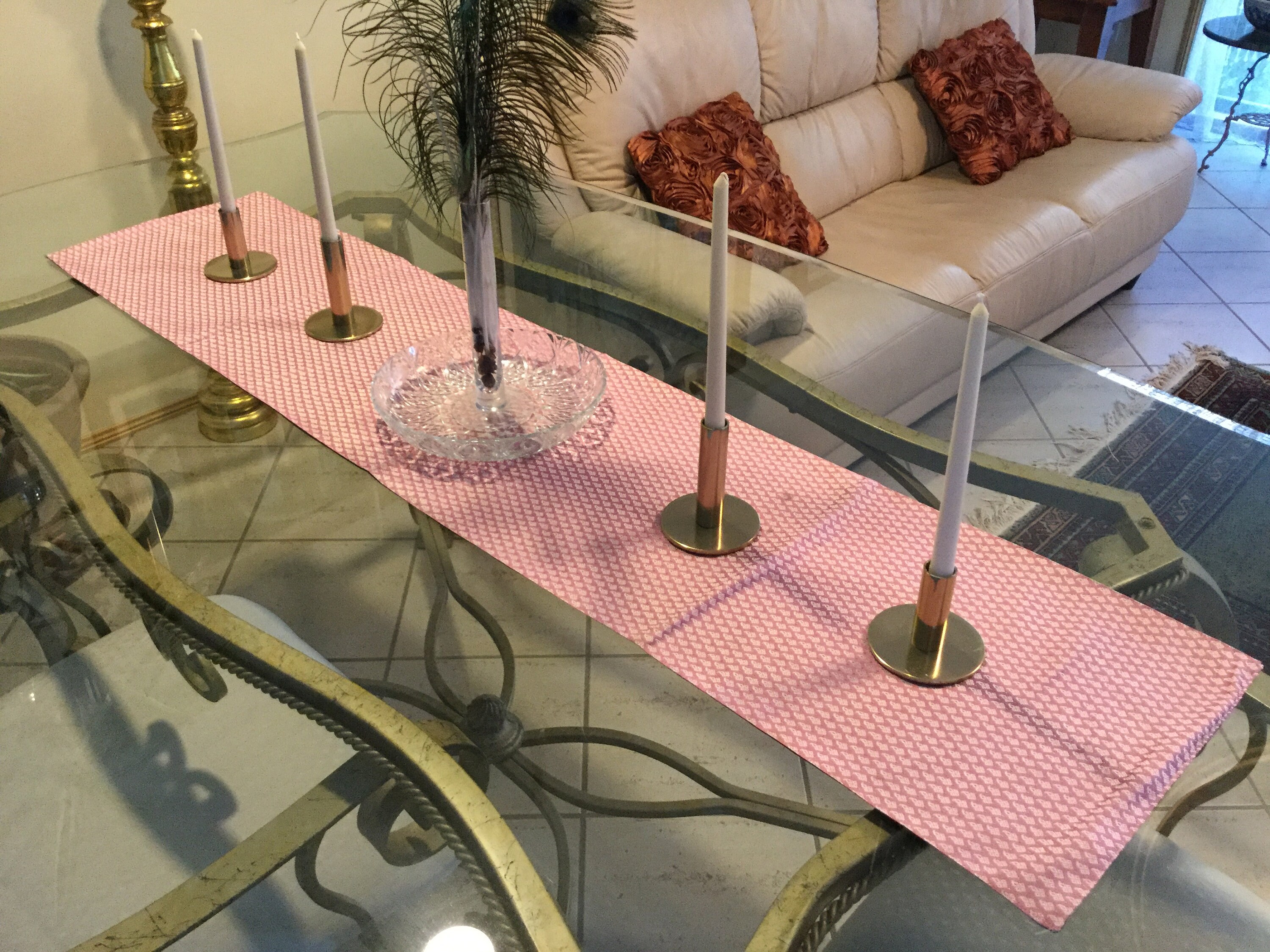 Table Runners Handmade from Indian pink size 106cm length x Etsy