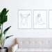 Female Nude Line Art Set of 3 Prints, One Line Art Print, Modern Minimalist Triptych, Downloadable Wall Art Prints, Woman Printable drawing