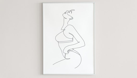 Download Woman Body Line Body Vector Svg Female Minimalist Digital Etsy