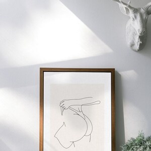 Erotic Line Art Ass, Print Naked Woman, Butt One Line Art, Abstract Ass