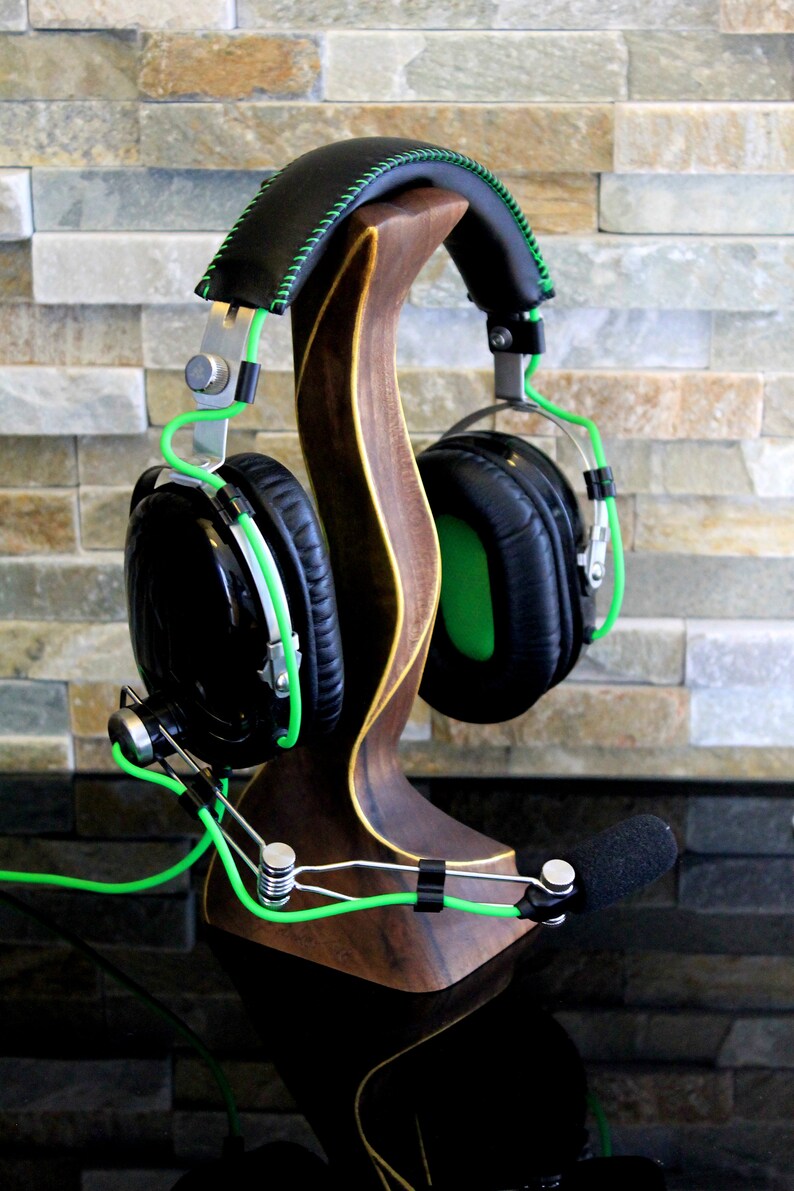 Luxury Headphone Stand Holder Unique hand carved wooden gilded Etsy