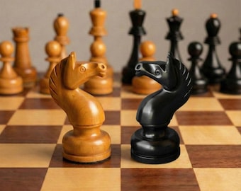 Mikhail Tal Chess Set – Handmade Weighted Beech & Maple Chessmen