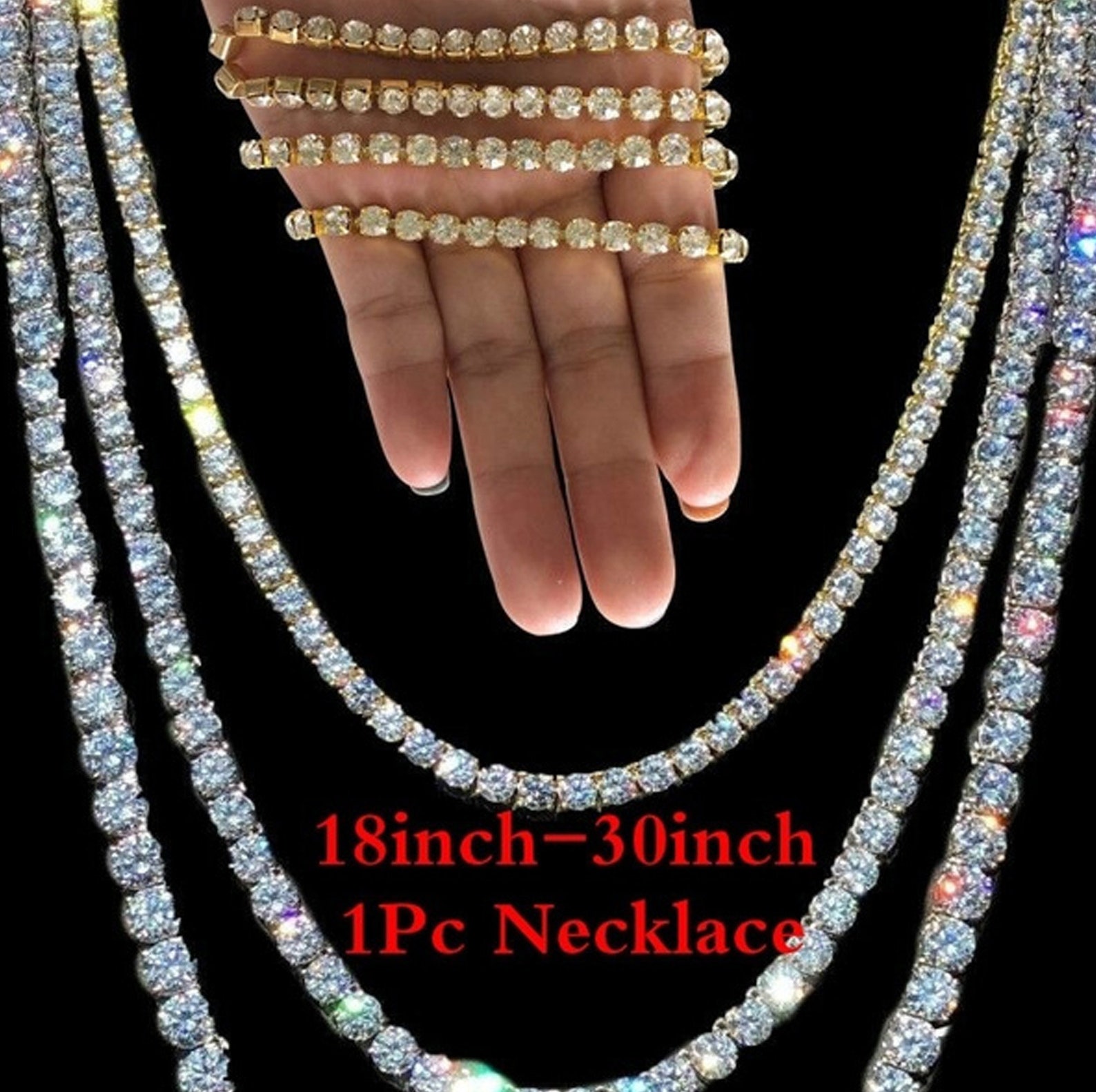 5MM Brilliant VVS Diamond Tennis Necklace Chain For Men/Women Etsy