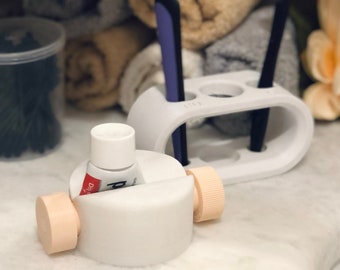 3D Printed Toothbrush Holder & Toothpaste Squeezer: Customizable Bathroom Set
