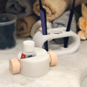Porte-brosse à dents Dentifrice Squeezer Set 3D Imprimé personnalisable Unique Salle de bain Design Cadeau Personnaliser moderne Minimaliste Cool Art élégant