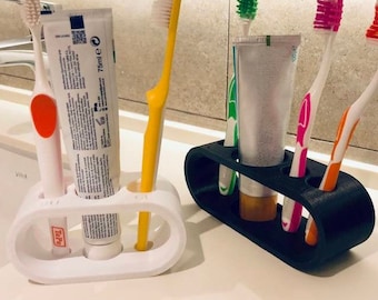 Customizable 3D Printed Toothbrush Holder: Modern Bathroom Decor