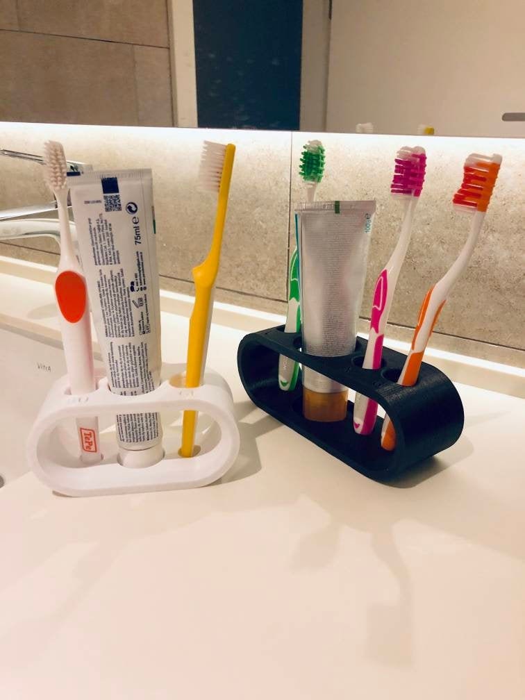 Customizable Toothbrush Toothpaste Holder 3D Printed Toothbrush Holder Bathroom Design Personalized Gift Modern and Minimal Home Decor Etsy