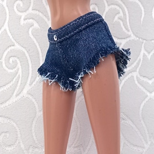 Ripped Denim Shorts for 11.5 inch Dolls: Handmade Doll Clothes