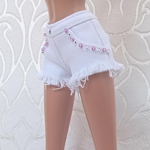 Shorts for dolls.Short shorts for 11.5 inch dolls.Ripped shorts for dolls.Denim shorts for dolls.Handmade doll clothes.