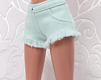 Short en jean. Pour poupées de 11,5 pouces. Short déchiré. Short pour poupées de taille standard. Fait main.