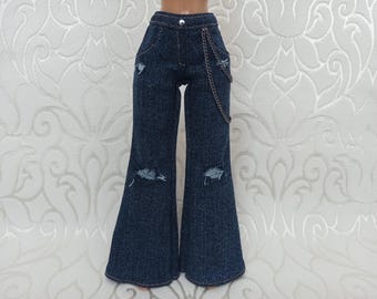 Jeans for dolls.For 11.5 inch dolls.Handmade clothes for dolls.Standard doll body.