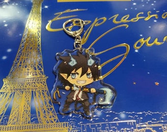 Anime Blue Exorcist Ao No Exorcist Okumura Rin Acrylic Pendant Keychain Keyring