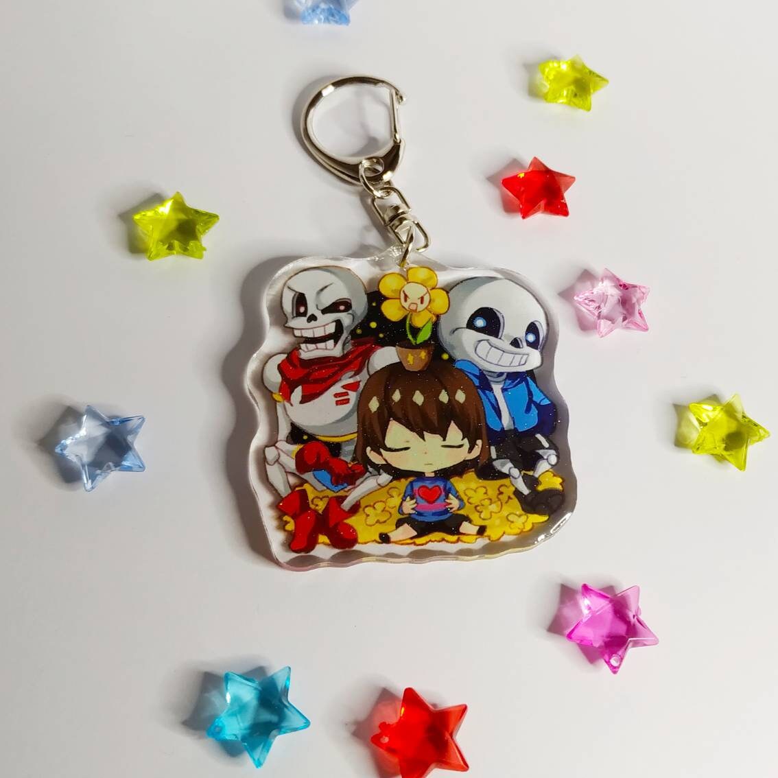 Undertale Acrylic Keychain 2.5in double sided Charm Sparkling Etsy