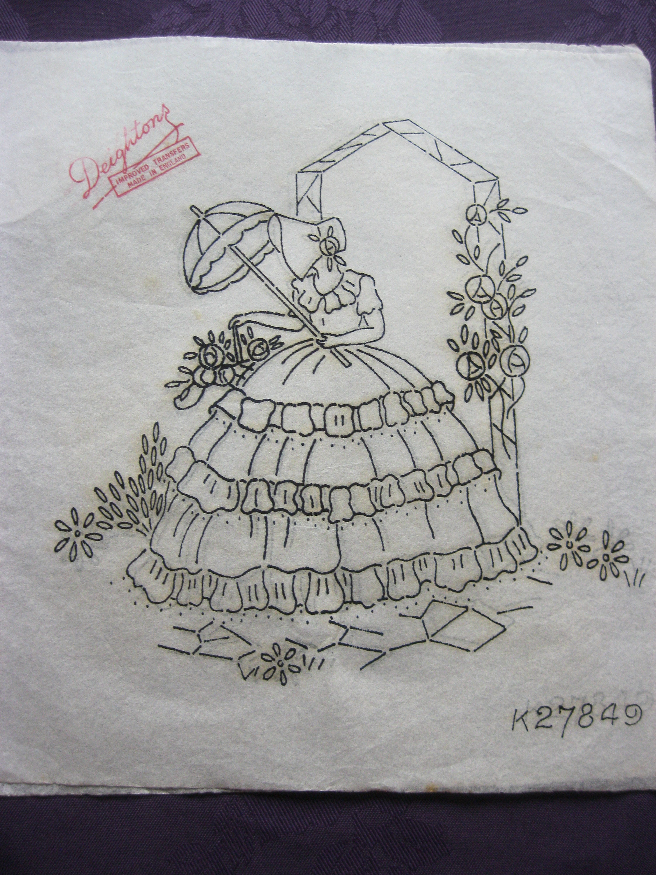 Hand Embroidery Vintage PDF Pattern Crinoline Lady Embroidery Printable  Embroidery Patterns Embroidery Pattern PDF