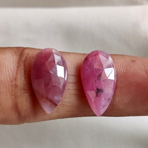 NATURAL PINK SAPPHIRE Rose Cut Faceted Gemstone 10Ct High Quality Pear Shape Perfect Earring Size Sapphire Flat Back Loose Gemstone 14x10x3