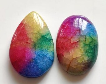 natural solar  quartz gemstone 93Ct high quality solar quartz loose gemstone 2pcs lot pendant size solar quartz cabochon jewelry