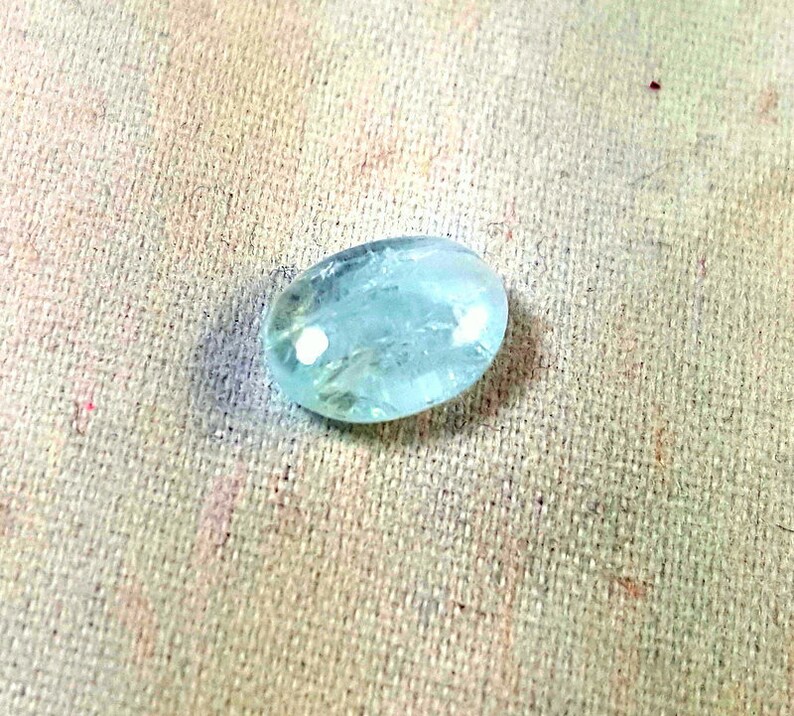 NATURAL AQUAMARINE GEMSTONE 1.65 Carat Natural Aquamarine Gemstone Perfect Ring Size Loose Gemstone Smooth Cabochon 9x7x3.25
