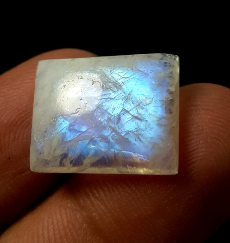 Natural Moonstone Gemstone Smooth Cabochon Loose Gemstone Moonstone Pendent Size Moonstone Blue Fire Gemstone