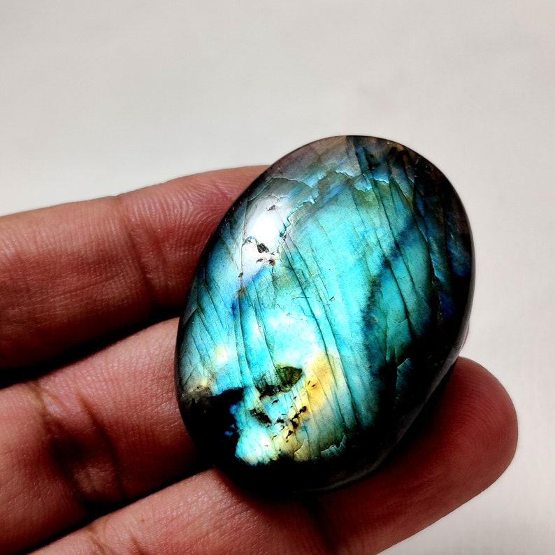 Natural Blue Labradorite Gemstone Oval Shape 85 Ct AAA Top Quality Labradorite Smooth Cabochon Perfect Pendant Size Loose Gemstone 41X30X8MM