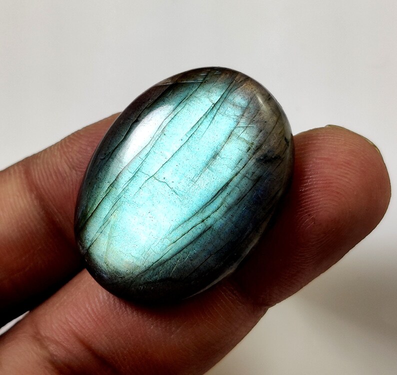 NATURAL LABRADORITE GEMSTONE 47Ct Copper Fire Labradorite Oval Shape Perfect Pendant Size Labradorite Cabochon Loose Gemstone 32X24X7MM