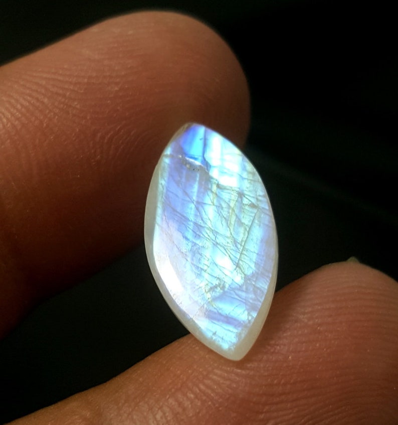 Natural Moonstone Gemstone Smooth Cabochon Loose Gemstone Moonstone Pendent Size Moonstone Blue Fire Gemstone