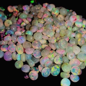 50 PCS Natural Ethiopian Opal Rondelle Beads, Jewelry Making