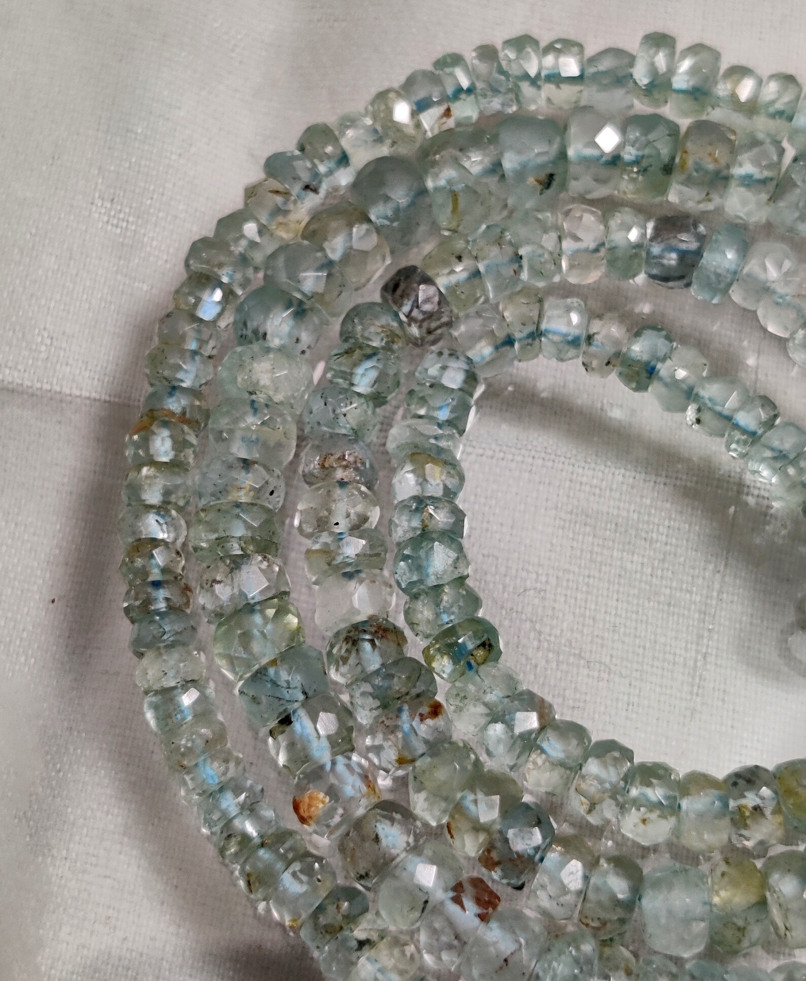 NATURAL AQUAMARINE BEADED Necklace 74ct Aquamarine Faceted Etsy