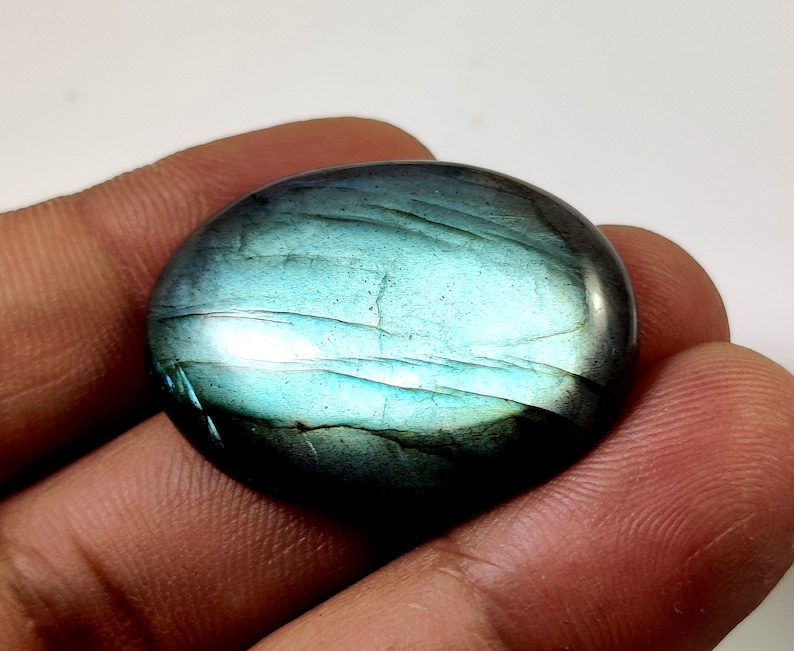 NATURAL LABRADORITE GEMSTONE 47Ct Copper Fire Labradorite Oval Shape Perfect Pendant Size Labradorite Cabochon Loose Gemstone 32X24X7MM