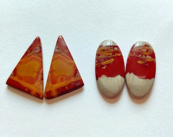 PIETRA PREZIOSA DIASPRO NOREENA 62.Ct Buona qualità Noreena Cabochon Pietra preziosa sfusa Donna 2.Paia Orecchini Dimensioni Creazione di gioielli Pietra preziosa diaspro Noreena