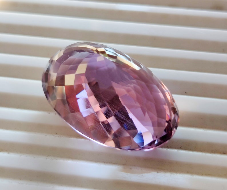 NATURAL AMETHYST GEMSTONE 65.70CT High Quality Purple Amethyst Faceted Cut Oval Shape Perfect Pendant Size Loose Gemstone Amethyst 32x21x16