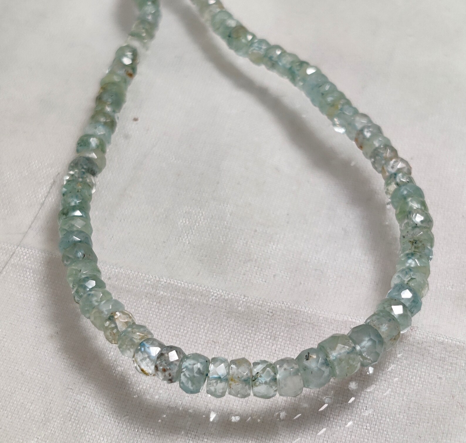 NATURAL AQUAMARINE BEADED Necklace 74ct Aquamarine Faceted Etsy