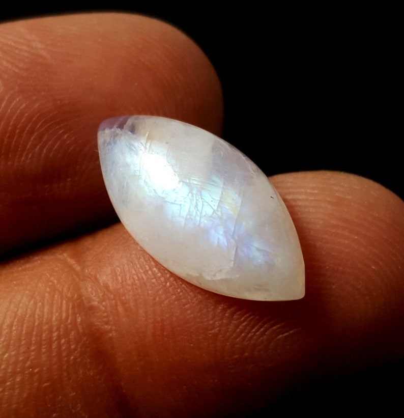 Natural Moonstone Gemstone Smooth Cabochon Loose Gemstone Moonstone Pendent Size Moonstone Blue Fire Gemstone
