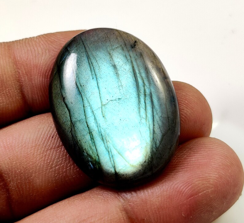 NATURAL LABRADORITE GEMSTONE 47Ct Copper Fire Labradorite Oval Shape Perfect Pendant Size Labradorite Cabochon Loose Gemstone 32X24X7MM