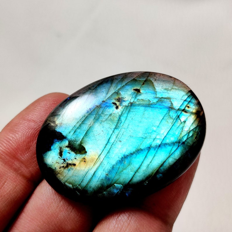 Natural Blue Labradorite Gemstone Oval Shape 85 Ct AAA Top Quality Labradorite Smooth Cabochon Perfect Pendant Size Loose Gemstone 41X30X8MM