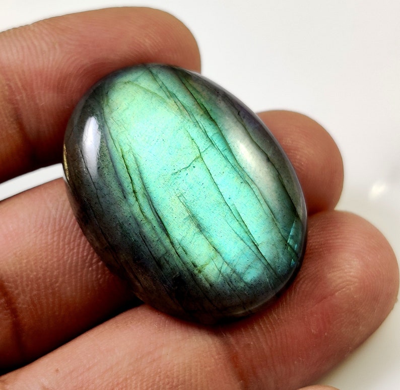 NATURAL LABRADORITE GEMSTONE 47Ct Copper Fire Labradorite Oval Shape Perfect Pendant Size Labradorite Cabochon Loose Gemstone 32X24X7MM