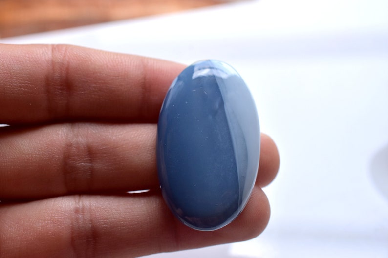 BLUE OPAL GEMSTONE 32CT High Quality Natural Blue Opal Smooth Cabochon Perfect Pendant Size Opal Jewelry Making Loose Gemstone Opal 37x22x5