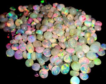 50 PCS BEADS Natural Ethiopian Opal Beaded Bead High Quality Loose Beads Opal Welo  Fire White Ethiopian Opal Beads Making Necklace Jewelry