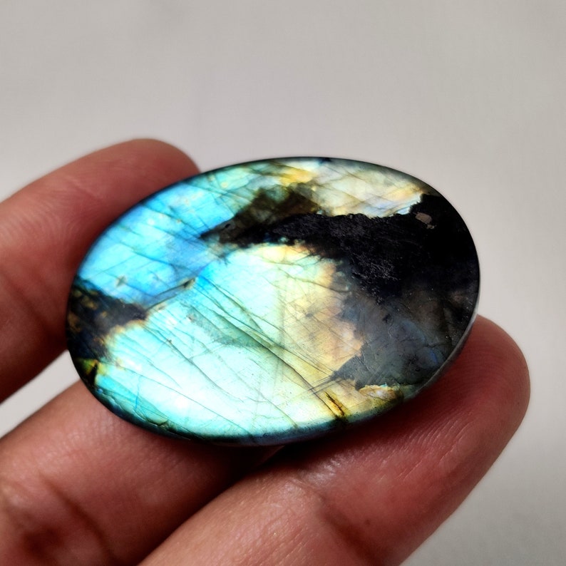 Natural Blue Labradorite Gemstone Oval Shape 85 Ct AAA Top Quality Labradorite Smooth Cabochon Perfect Pendant Size Loose Gemstone 41X30X8MM