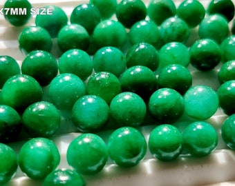 10PCS Emerald Gemstone Ball Shape 7mm 8mm 9mm 10mm Size Bead Natural Beryl Emerald Gemstone Cabochon Jewelry Making Loose Beads Emerald Ball