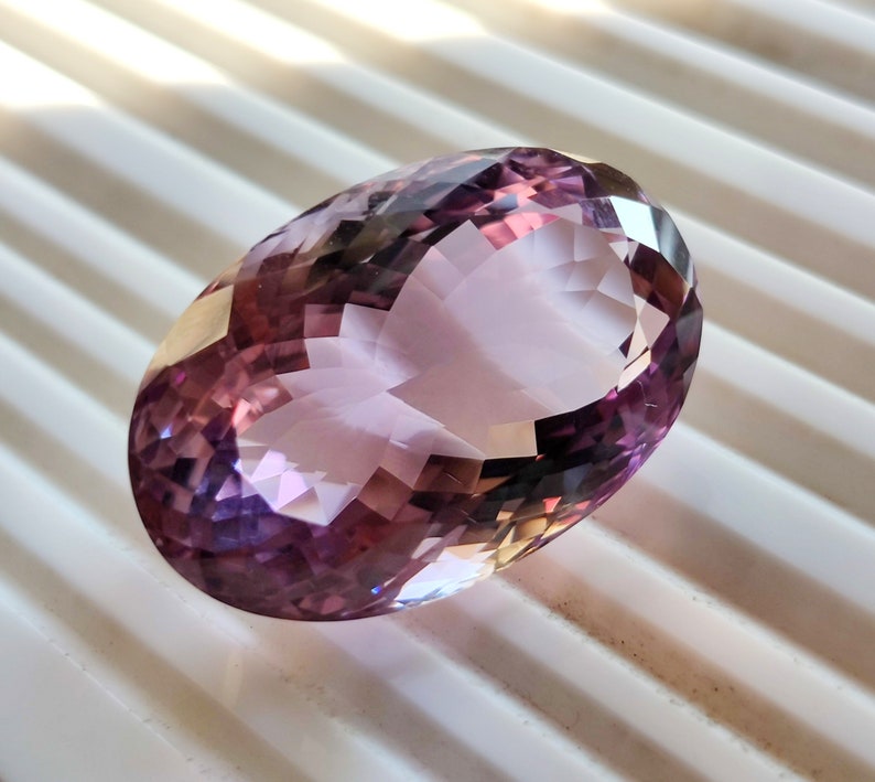 NATURAL AMETHYST GEMSTONE 65.70CT High Quality Purple Amethyst Faceted Cut Oval Shape Perfect Pendant Size Loose Gemstone Amethyst 32x21x16