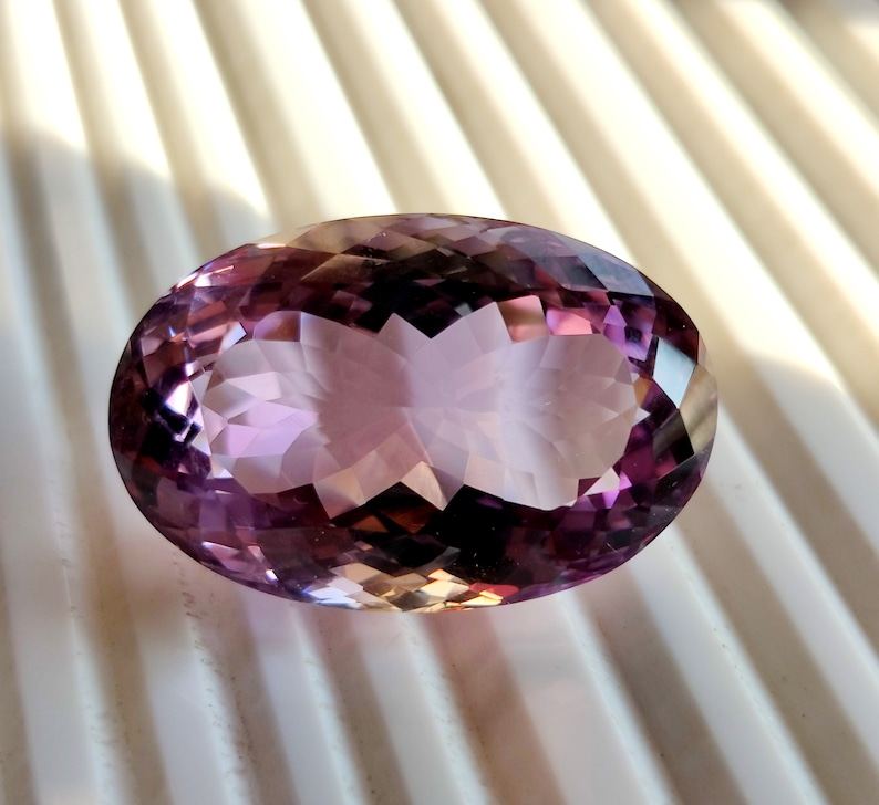 NATURAL AMETHYST GEMSTONE 65.70CT High Quality Purple Amethyst Faceted Cut Oval Shape Perfect Pendant Size Loose Gemstone Amethyst 32x21x16