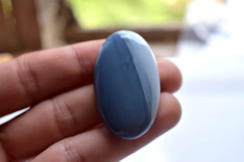 BLUE OPAL GEMSTONE 32CT High Quality Natural Blue Opal Smooth Cabochon Perfect Pendant Size Opal Jewelry Making Loose Gemstone Opal 37x22x5