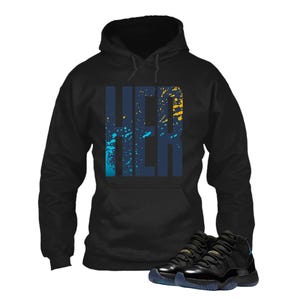 Her Jordan 11 Gamma Matching Sneaker Tee Shirt, Jordan 11 Gama Youth & Adult T shirt, Jordan 11 Gamma Sneaker Match Hoodie afbeelding 3