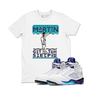 Tee Shirt Matching AJ 5 Grape 2025 To Match Sneaker Sneakerhead Martin T-Shirt, Shirt To Match Jordan Retro Grape 5s