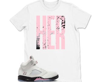 Shirt To Match Retro 5 Soft Pink AJ5 - HER Sneaker Tees, Jordan 5 Medium Soft Pink 35th Anniversary Youth & Adult Tshirt