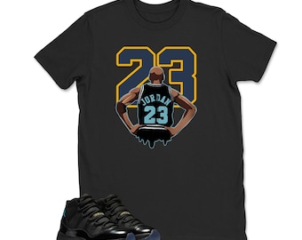 Number 23 Jordan 11 Gamma Matching Sneaker Tee Shirt,  Jordan 11 Gama Youth & Adult T shirt