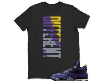 Different - Sneaker Shirt Black to Match Jordan 4 Imperial Purple, Jordan 4 Imperial Purple Matching Sneaker Hoodie, Sweatshirt