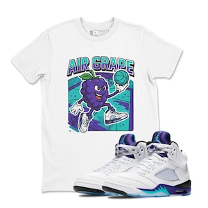 Shirt To Match Jordan Retro Grape 5s - AIR GRAPE Sneaker Matching Tee Shirt To Match Jordan Retro Grape 5s