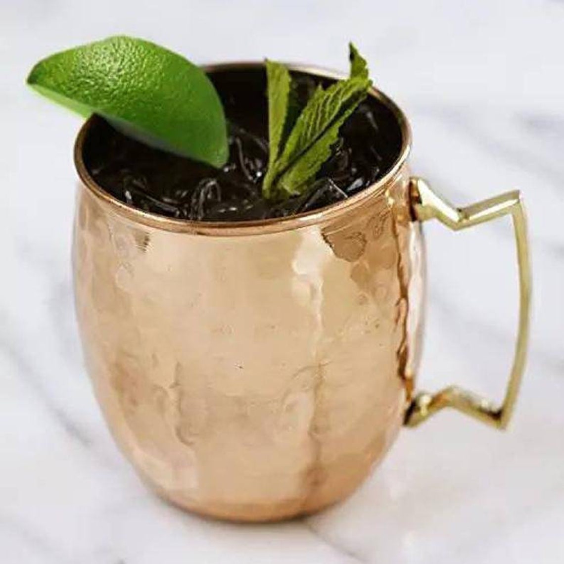 Set of Lined Moscow Mule Copper Mugs Valentine's Gift Etsy