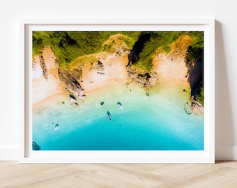Salcombe Print | Sunny Cove | Devon | Wydruk artystyczny | Giclée | Luksus | Dzieło sztuki